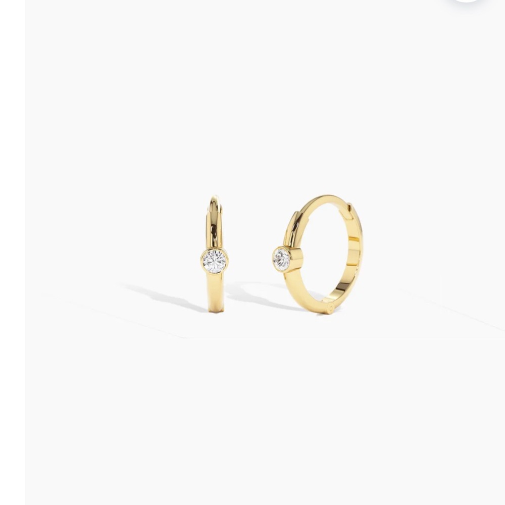 Roum Lyon Rivière Diamond Mini Hoop Earrings